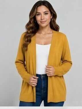 Urban Coco Mustard Yellow Open Front Cardigan XL